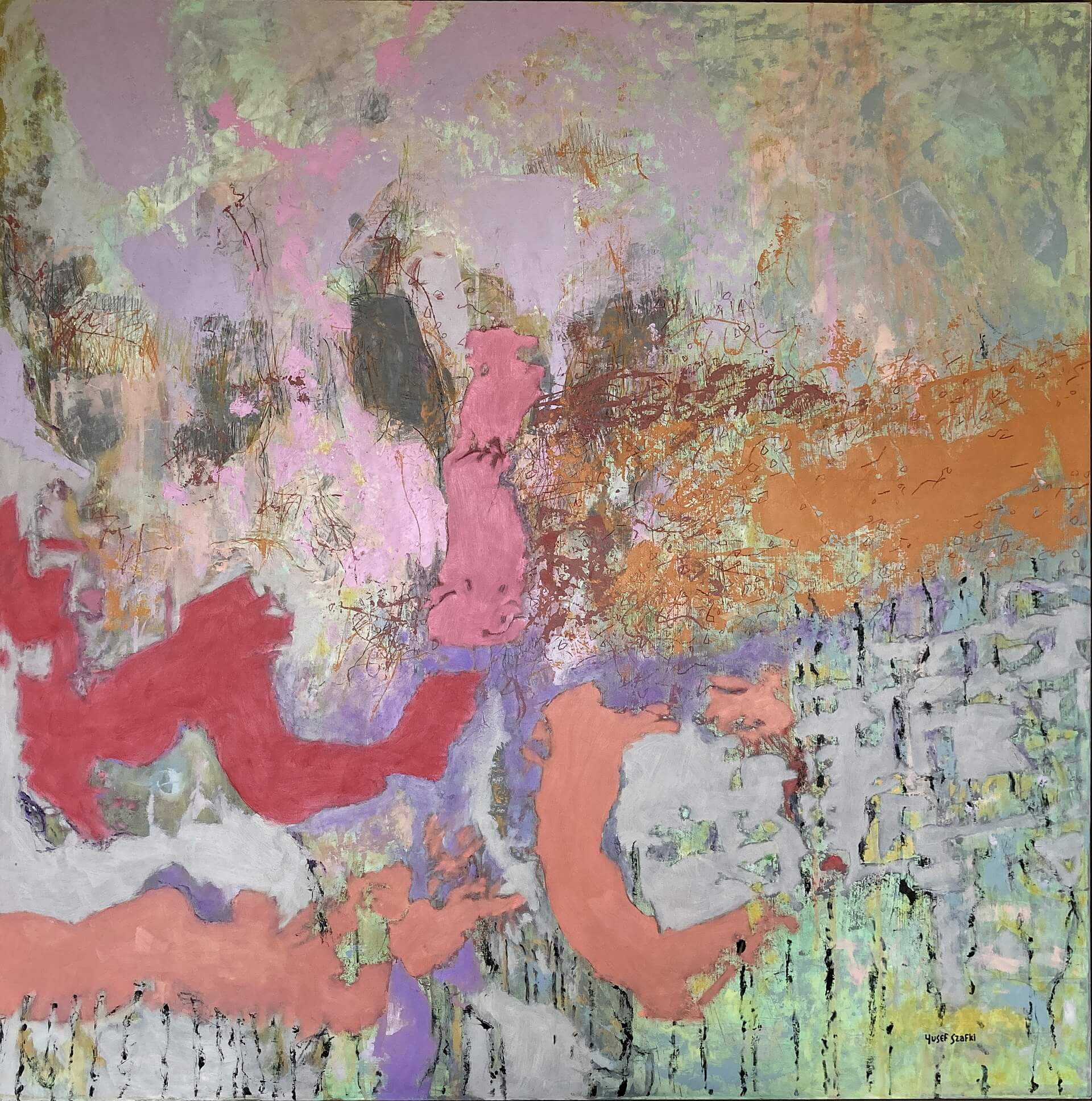 (12) Untitled by Josef Szafti (2010) - Oil and acrylic on canvas board - 104x104cm (12) Untitled by Josef Szafti (2010) - Oil and acrylic on canvas board - 104x104cm